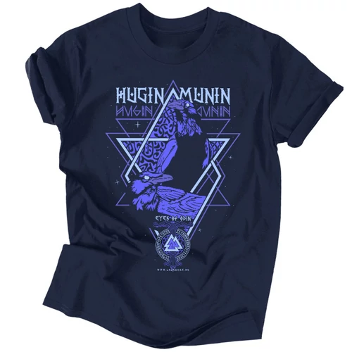Hugin és Munin férfi póló (Sötétkék)