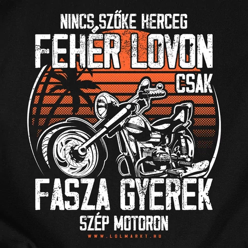 Fasza gyerek motoron férfi póló (B_Fekete)