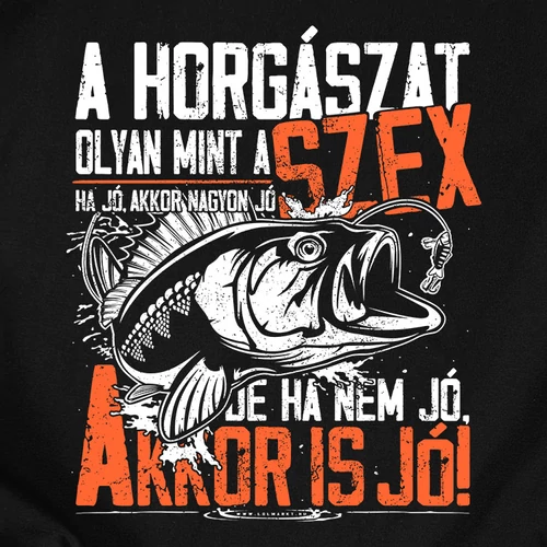 A horgászat olyan mint a szex férfi póló (RD) (B_Fekete)