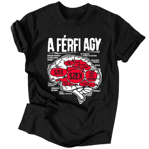 A férfi agy férfi póló (Fekete)