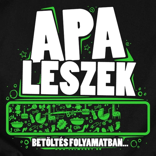 Apa leszek férfi póló (B_Fekete)