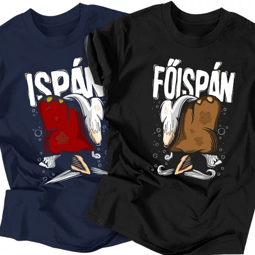 Főispán - Ispán legénybúcsú póló szett (Sötétkék-Fekete)