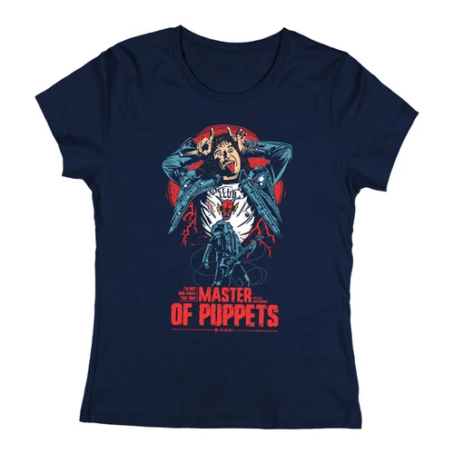 Eddie Munson - Master of Puppets női póló (Sötétkék)