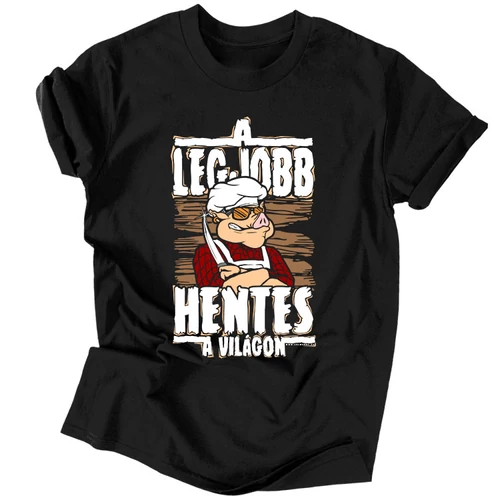 A legjobb hentes a világon férfi póló (Fekete)