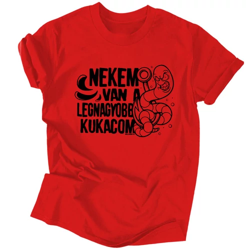 Nekem van a legnagyobb kukacom férfi póló (Piros)