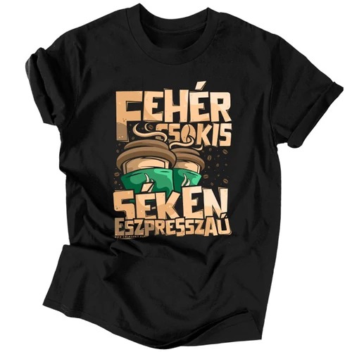 SékenEszpresszaú férfi póló (Fekete)