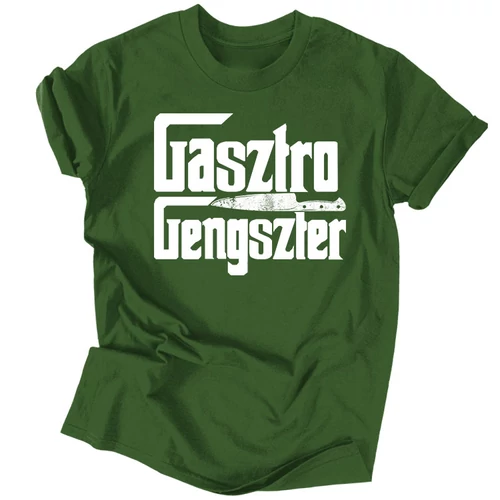 Gasztro gengszter férfi póló (Sötétzöld)
