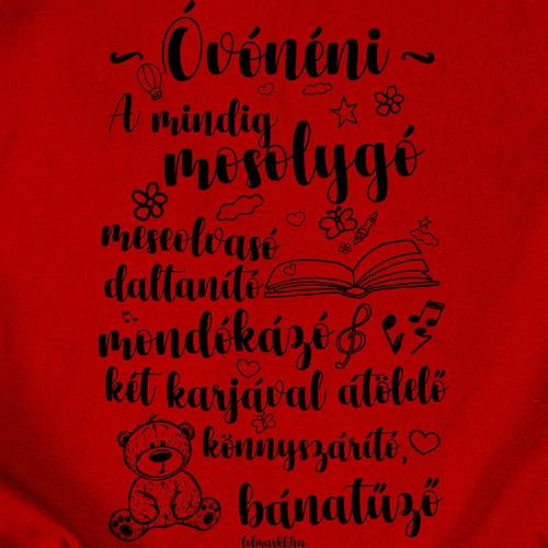 Óvónéni női póló (B_Piros)