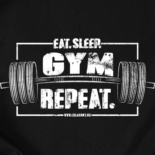 Eat. Sleep. Gym. Repeat. férfi póló (fekete)