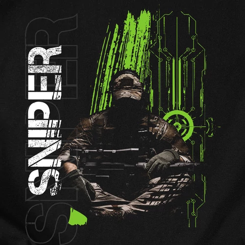 Sniper férfi póló (elől nyomott)