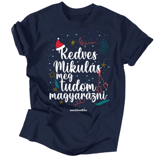 Kedves Mikulás férfi póló (sötétkék)