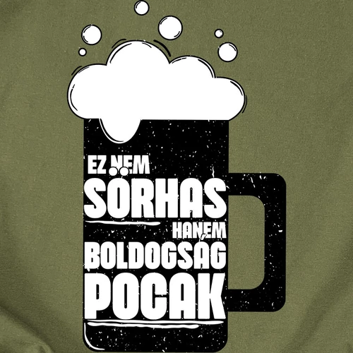 Boldogság pocak férfi póló (B_Military)