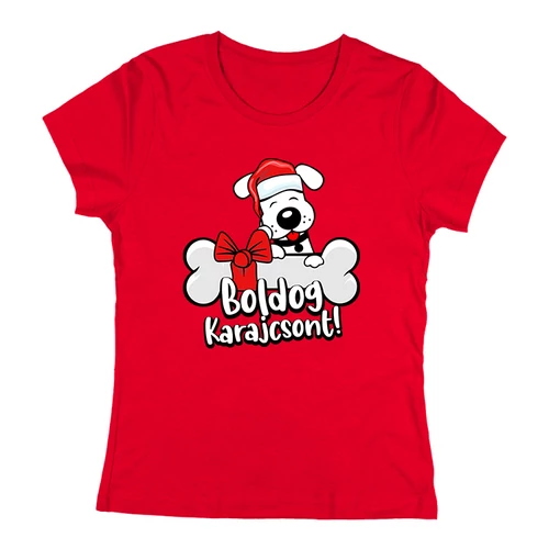 Boldog Karajcsont női póló (Piros)