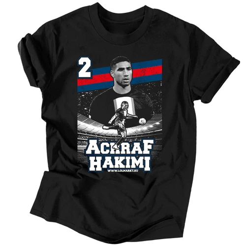 Achraf Hakimi szurkolói férfi póló (Fekete)