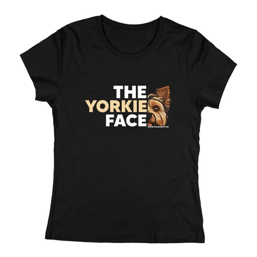 The yorkie face női póló (Fekete)