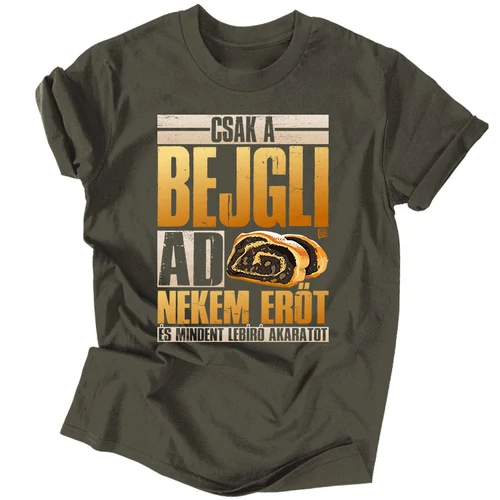 Csak a bejgli ad erőt férfi póló (Grafit)