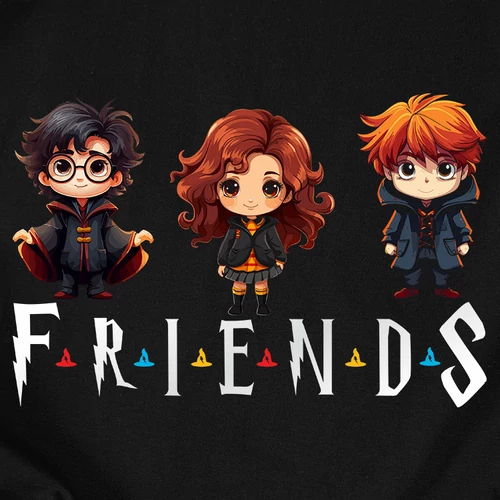 Harry potter friends női póló (B_fekete)