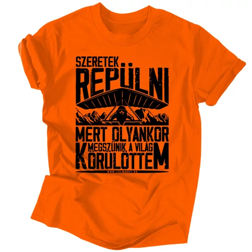 Szeretek repülni férfi póló (Narancs)
