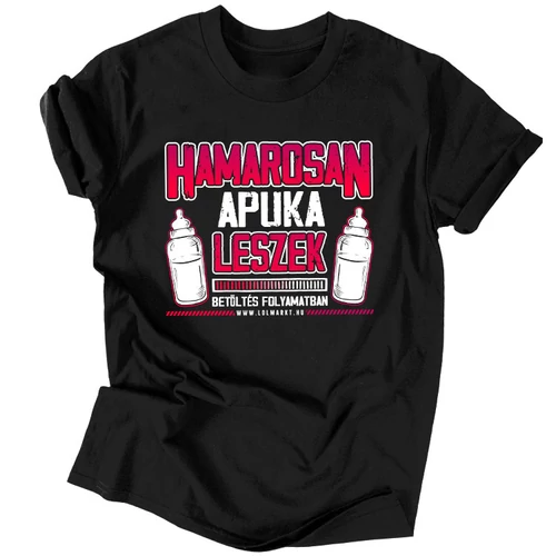 Apuka leszek férfi póló (Fekete)