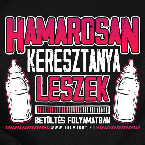 Keresztanya leszek női póló (B_Fekete)