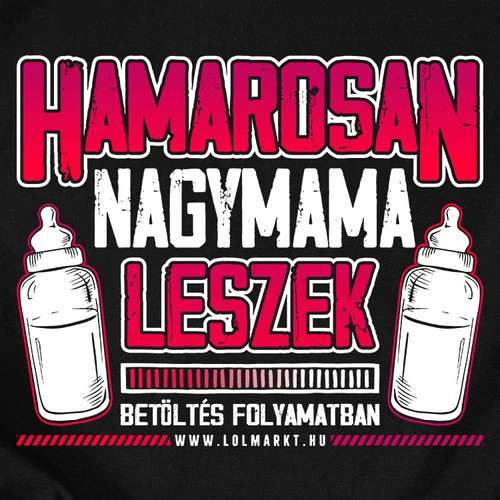 Nagymama leszek női póló (B_Fekete)