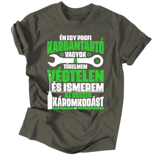 Karbantartó vagyok férfi póló (Grafit)