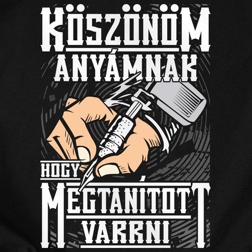 Tudok varrni férfi póló (B_Fekete)