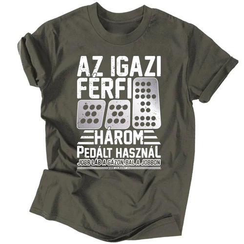 Jobb láb a gázon férfi póló (Grafit)