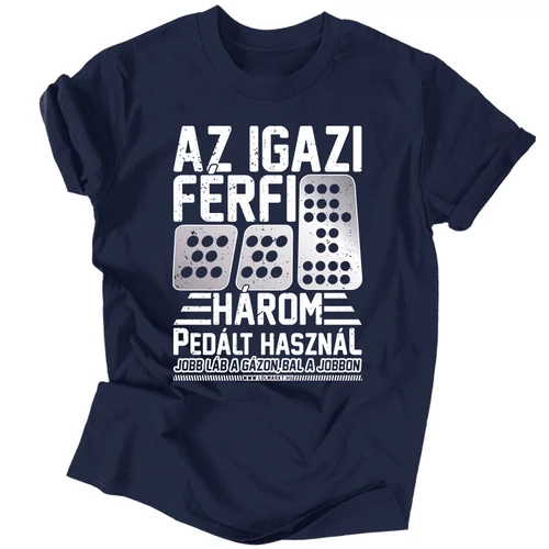 Jobb láb a gázon férfi póló (Sötétkék)