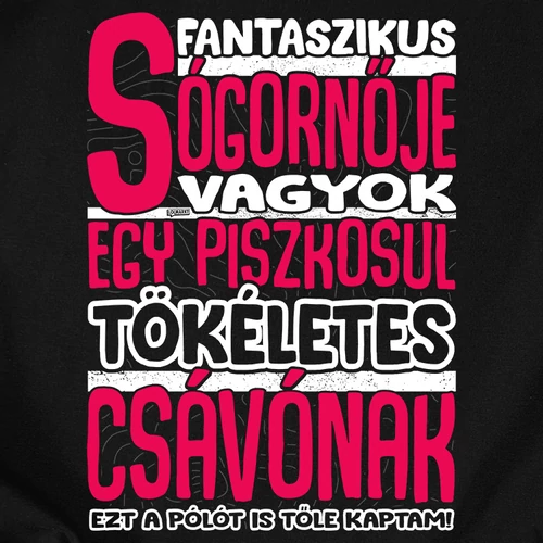 Fantasztikus sógornője (csávónak) női póló (B_fekete)