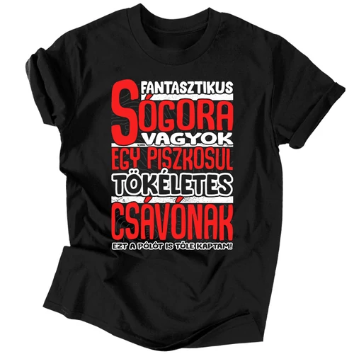 Fantasztikus sógora (csávónak) férfi póló (Fekete)