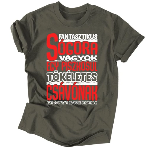 Fantasztikus sógora (csávónak) férfi póló (Grafit)