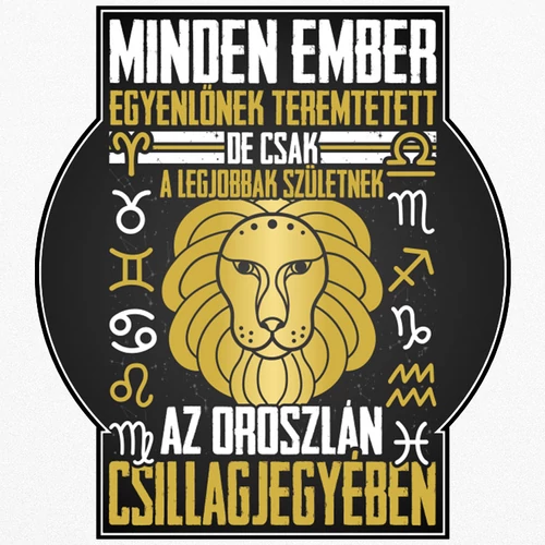 Minden ember (horoszkópos) (oroszlán) fém bögre (B_fehér