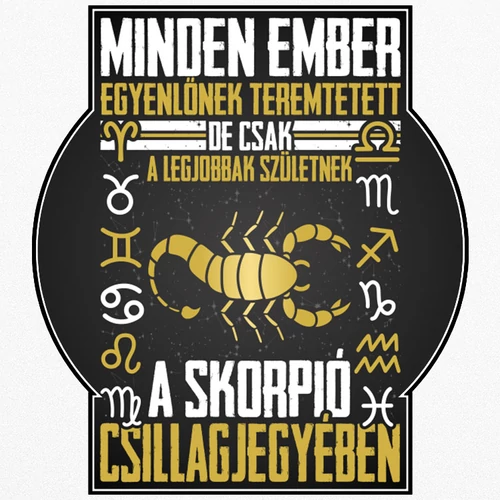 Minden ember (horoszkópos) (skorpió) fém bögre (B_fehér