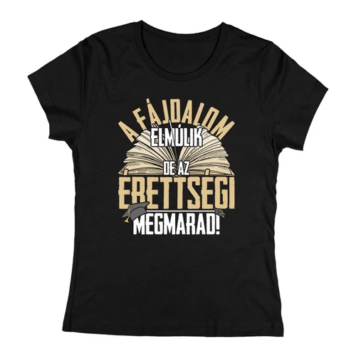 Az érettségi megmarad női póló (Fekete)