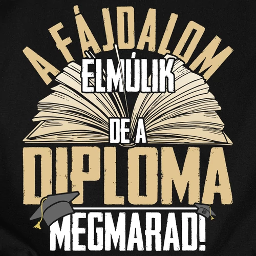 A diploma megmarad férfi póló (B_Fekete)