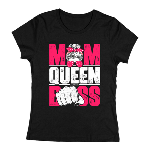 Mom boss női póló (Fekete)
