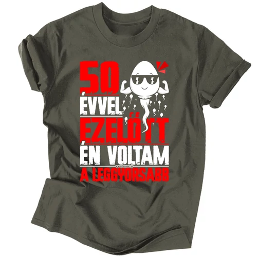 Én voltam a leggyorsabb férfi póló férfi póló (Grafit)