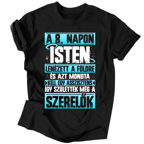 Megszülettek a szerelők férfi póló (Fekete)