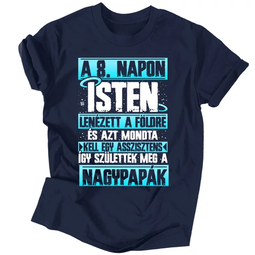 Megszülettek a nagypapák férfi póló (Sötétkék)
