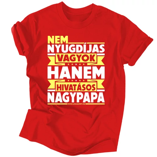 Hivatásos nagypapa férfi póló (Piros)