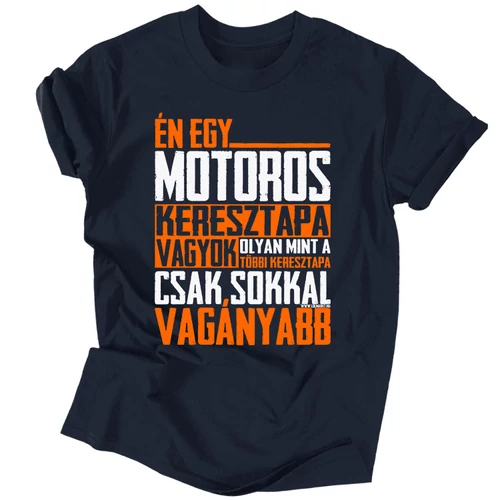 Én egy ... keresztapa vagyok férfi póló (Sötétkék)