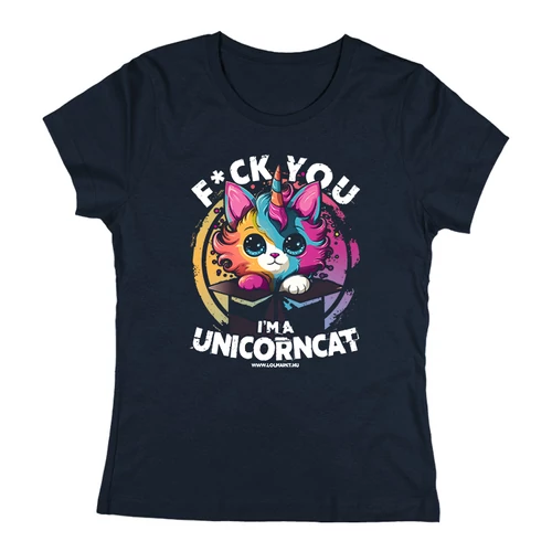 I'm a unicorncat női póló (Sötétkék)