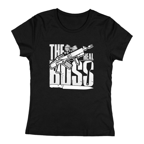 The real boss női póló (Fekete)