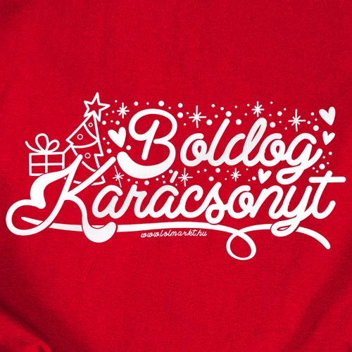 Boldog Karácsonyt gyerek póló (B_piros)