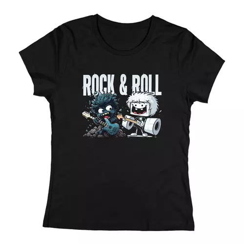 Rock &amp; Roll női póló (Fekete)