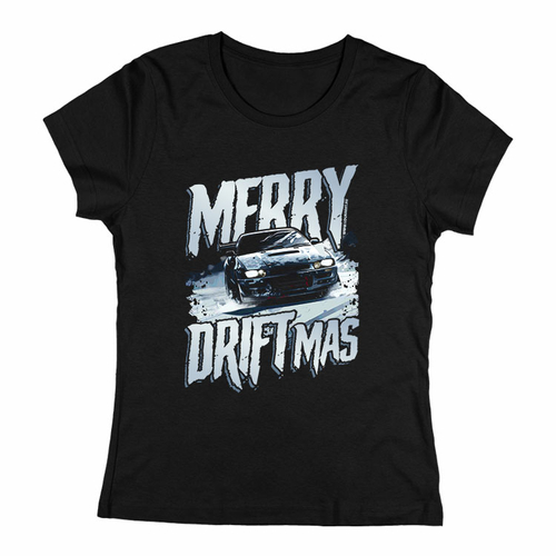 Merry driftmas női póló (Fekete)