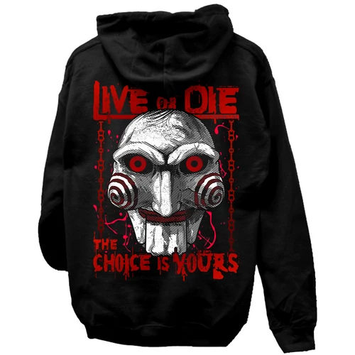 Live or die kapucnis pulóver (Fekete)