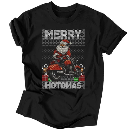 Merry motomas férfi póló (Fekete)