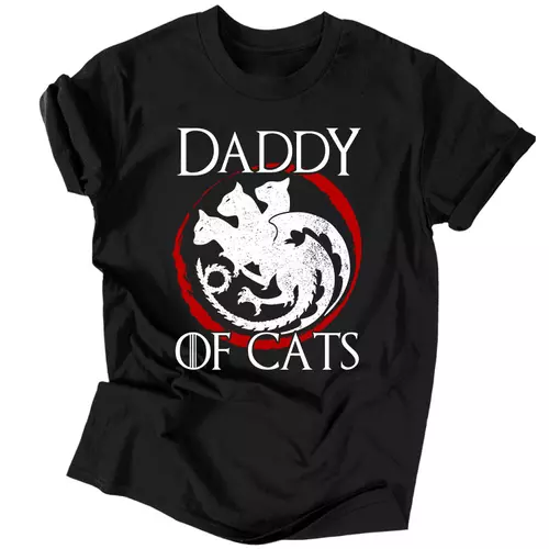 Daddy of cats férfi póló (Fekete)